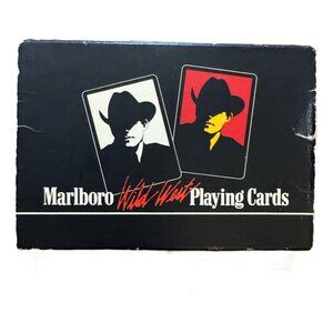 Vintage 1991 Marlboro "Wild West" Set of 2 Playing Cards, Americana Memorabilia